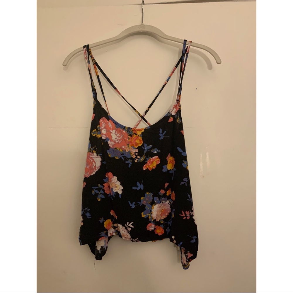 Mudd brand cropped floral tank top